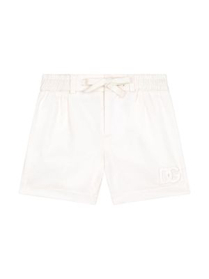 Dolce & Gabbana Kids DG-appliqué drawstring-waist shorts - White