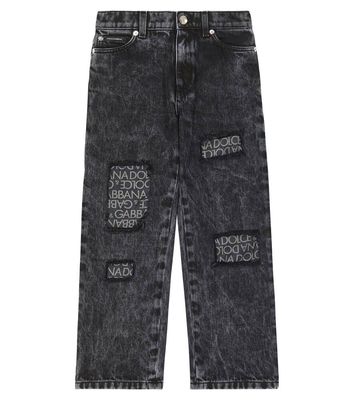 Dolce & Gabbana Kids DG cotton and silk jeans