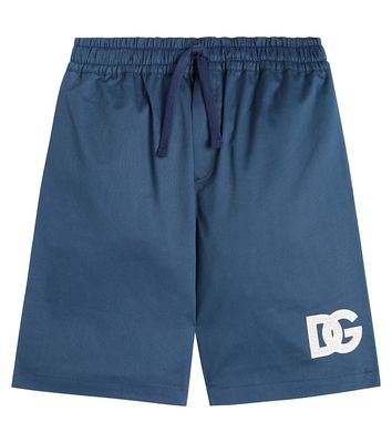 Dolce & Gabbana Kids DG cotton-blend jersey shorts