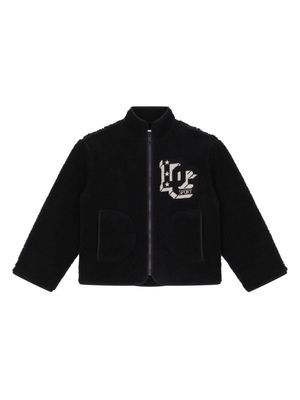 Dolce & Gabbana Kids DG-embroidered teddy jacket - Black