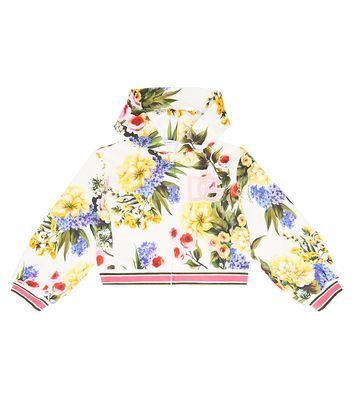 Dolce & Gabbana Kids DG floral cotton jersey hoodie