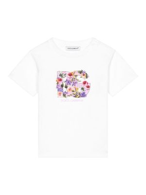 Dolce & Gabbana Kids DG floral-print cotton T-shirt - White