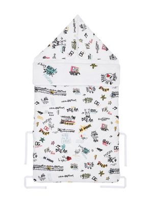 Dolce & Gabbana Kids DG floral-print sleeping bag - White