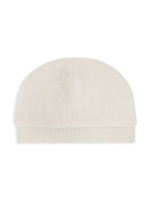 Dolce & Gabbana Kids DG jacquard knitted hat - White