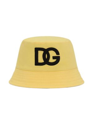 Dolce & Gabbana Kids DG logo bucket hat - Yellow