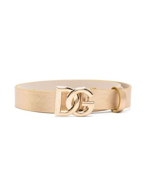 Dolce & Gabbana Kids DG logo-buckle belt - Gold