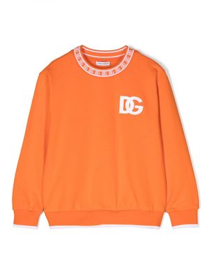 Dolce & Gabbana Kids DG-logo cotton sweatshirt - Orange