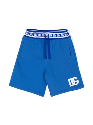 Dolce & Gabbana Kids DG-logo drawstring shorts - Blue
