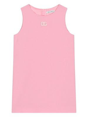 Dolce & Gabbana Kids DG logo-embroidered sleeveless dress - Pink