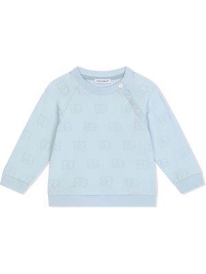 Dolce & Gabbana Kids DG-logo jacquard sweatshirt - Blue