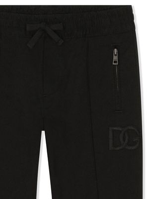 Dolce & Gabbana Kids DG logo patch tracksuit bottoms - Black