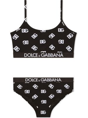 Dolce & Gabbana Kids DG logo-print bikini set - Black