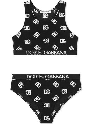 Dolce & Gabbana Kids DG logo-print underwear set - Black