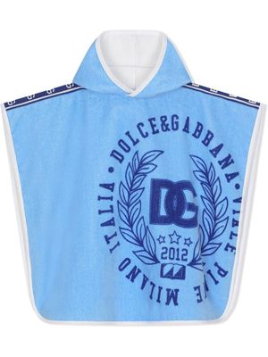 Dolce & Gabbana Kids DG logo-printterry bathrobe - Blue