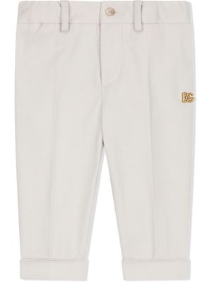 Dolce & Gabbana Kids DG-logo tailored trousers - Neutrals