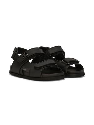 Dolce & Gabbana Kids DG-logo touch-strap sandals - Black