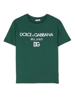 Dolce & Gabbana Kids DG Milano logo-print T-Shirt - Green