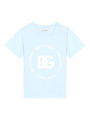 Dolce & Gabbana Kids DG-print cotton T-shirt - Blue