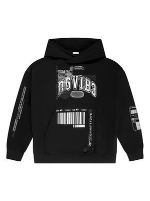 Dolce & Gabbana Kids DG Vibe-print cotton hoodie - Black