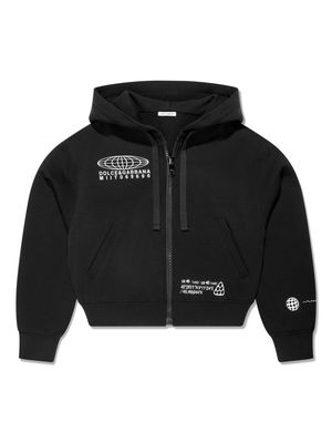 Dolce & Gabbana Kids DGVIB3-print cotton hoodie - Black