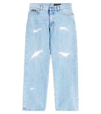 Dolce & Gabbana Kids Distressed straight jeans