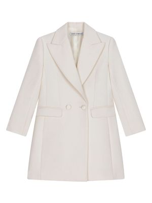 Dolce & Gabbana Kids double-breasted virgin wool coat - White
