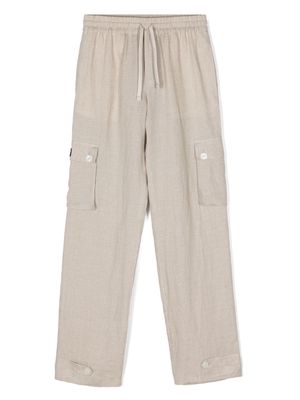 Dolce & Gabbana Kids drawstring linen trousers - Neutrals