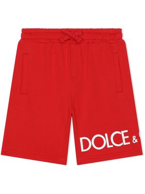 Dolce & Gabbana Kids drawstring logo-print shorts - Red