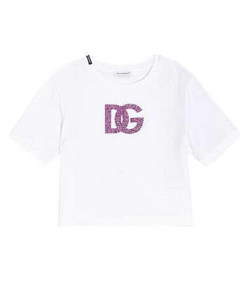 Dolce & Gabbana Kids Embellished cotton jersey T-shirt