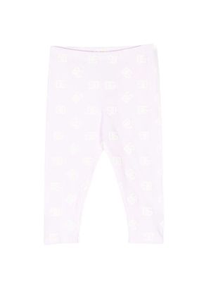 Dolce & Gabbana Kids embossed-logo cotton tracksuit bottoms - Pink
