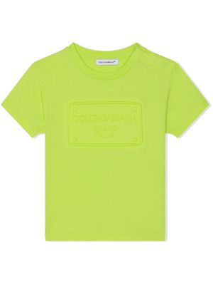 Dolce & Gabbana Kids embossed-logo short-sleeve T-shirt - Green