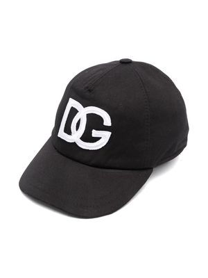 Dolce & Gabbana Kids embroidered-logo touch-strap cap - Black