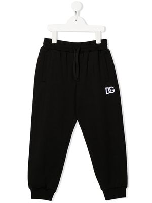 Dolce & Gabbana Kids embroidered logo track pants - Black