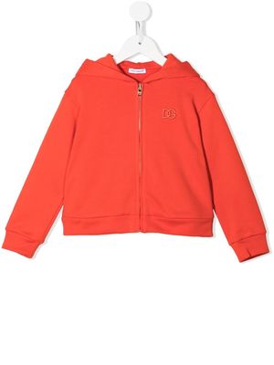 Dolce & Gabbana Kids embroidered-logo zip-up hoodie