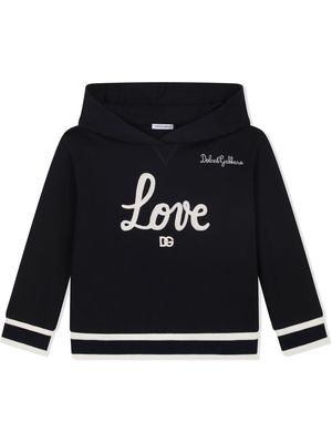 Dolce & Gabbana Kids embroidered long-sleeve hoodie - Black