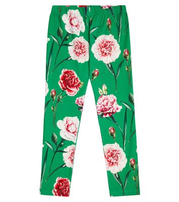 Dolce & Gabbana Kids Floral cotton-blend leggings