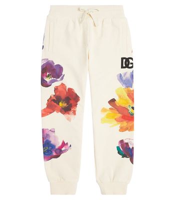 Dolce & Gabbana Kids Floral cotton jersey sweatpants