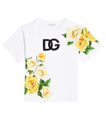 Dolce & Gabbana Kids Floral cotton jersey T-shirt