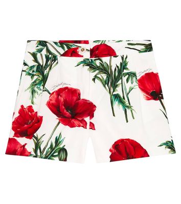 Dolce & Gabbana Kids Floral cotton poplin shorts