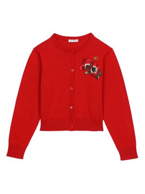 Dolce & Gabbana Kids floral-embroidered cotton cardigan