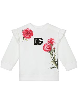 Dolce & Gabbana Kids floral logo-print sweatshirt - White