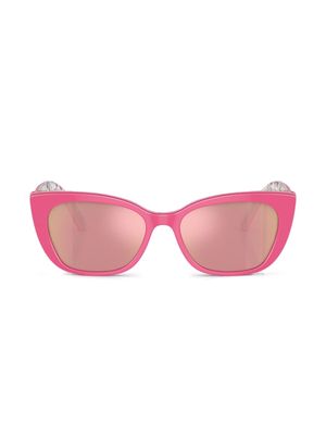 Dolce & Gabbana Kids floral-print cat-eye frame sunglasses - Pink