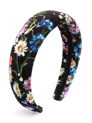 Dolce & Gabbana Kids floral-print hair band - Black