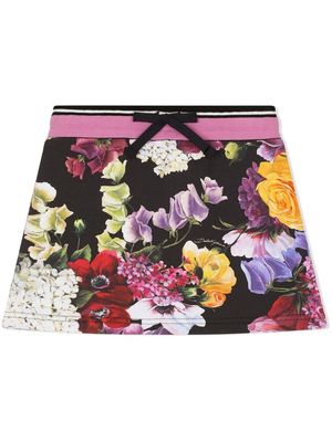 Dolce & Gabbana Kids floral-print mini skirt - Black