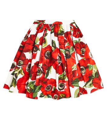 Dolce & Gabbana Kids Floral printed cotton poplin skirt