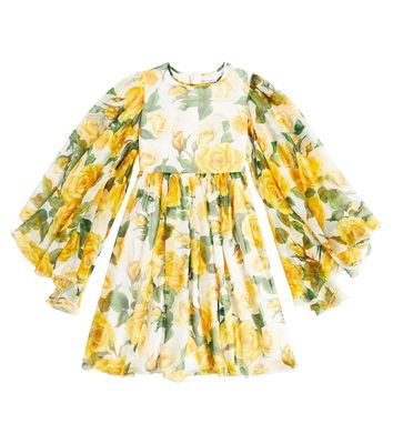 Dolce & Gabbana Kids Floral silk chiffon dress