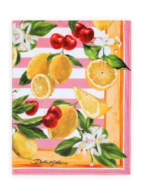 Dolce & Gabbana Kids fruit-print cotton towel - Pink
