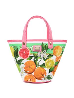 Dolce & Gabbana Kids fruit-print tote bag - Orange