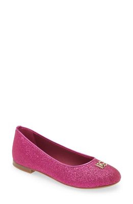 Dolce & Gabbana Kids' Glitter Flat in Pink Glitter