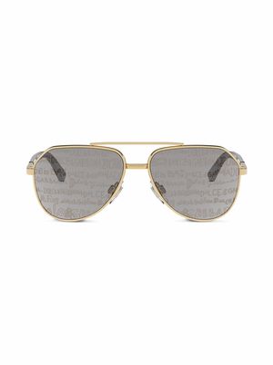 Dolce & Gabbana Kids Graffiti pilot-frame sunglasses - Grey